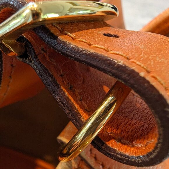 HERMES Vintage Market GM Shoulder Bag Orange Gulliver Leather Circle M 1983 RARE - Picture 13 of 16